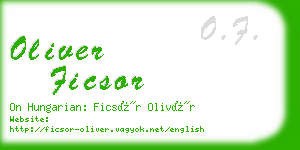 oliver ficsor business card